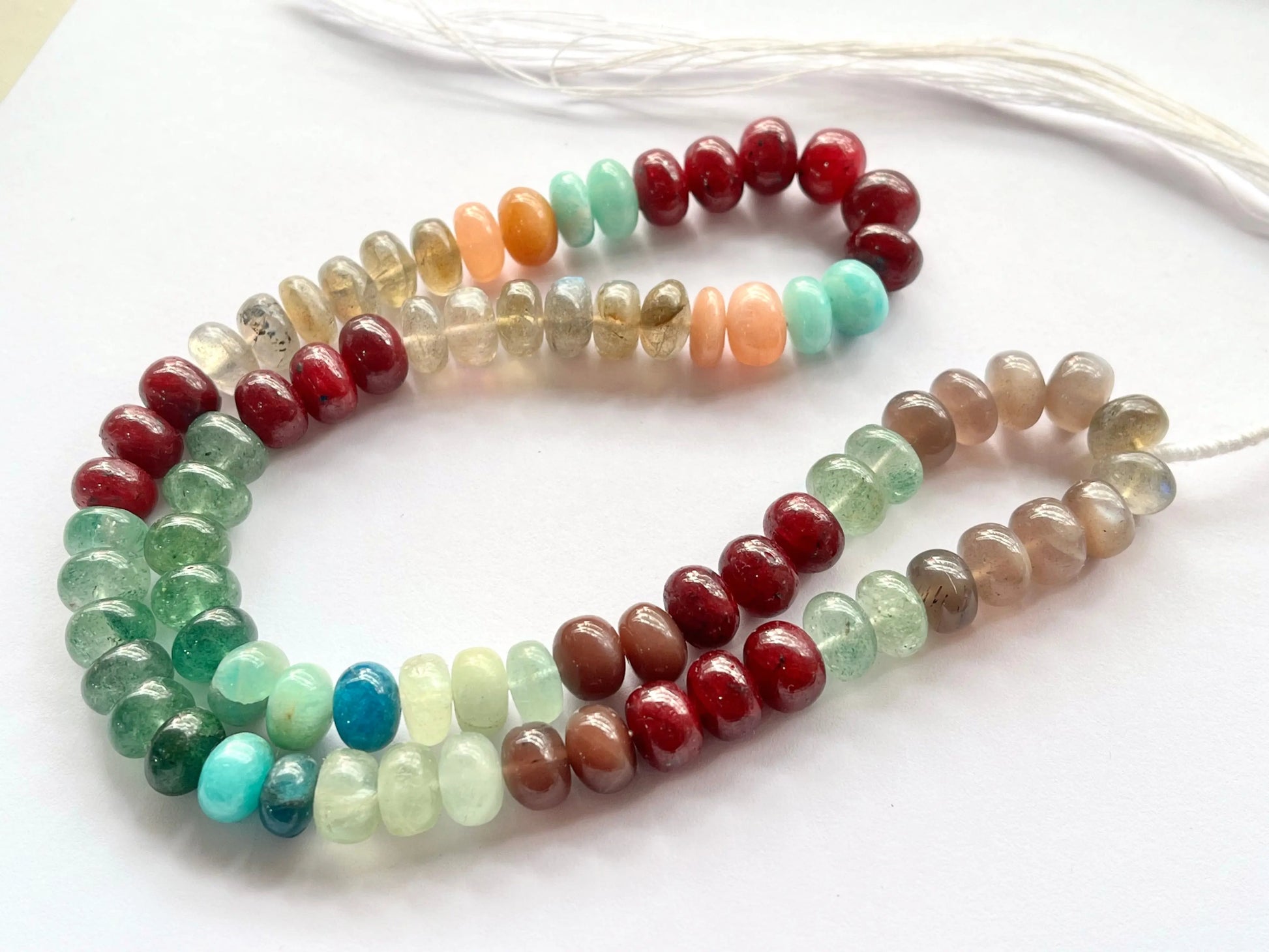 Natural Mix gemstones smooth rondelle beads Beadsforyourjewelry