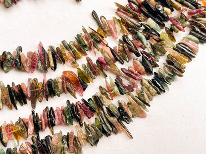 Natural Multi Tourmaline Long Stick shape beads Beadsforyourjewelry