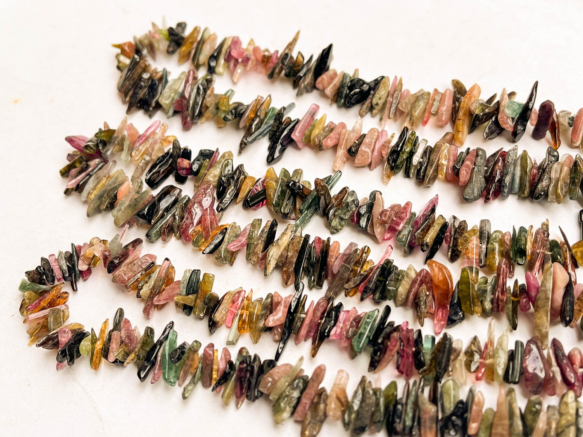 Natural Multi Tourmaline Long Stick shape beads Beadsforyourjewelry