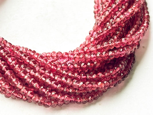 Natural Pink Spinel Gemstone Faceted Rondelle Beads Beadsforyourjewelry