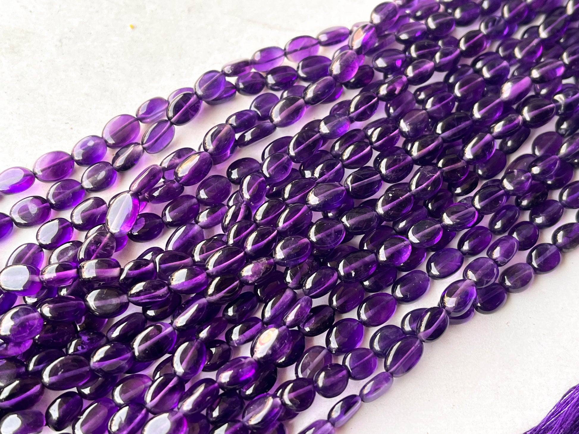 Natural Purple Amethyst Smooth oval shape beads Beadsforyourjewelry