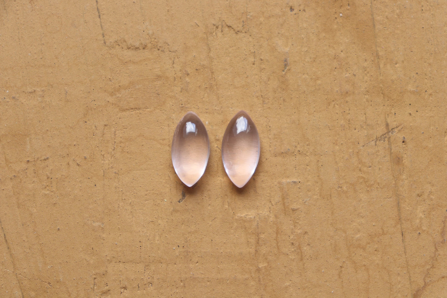 Pair of Rose Quartz Cabochon gemstone Marquise Shape Hand Polished Rose Quartz Loose Gemstone,  Rose Quartz for jewelry Size 7x14 mm Beadsforyourjewelry