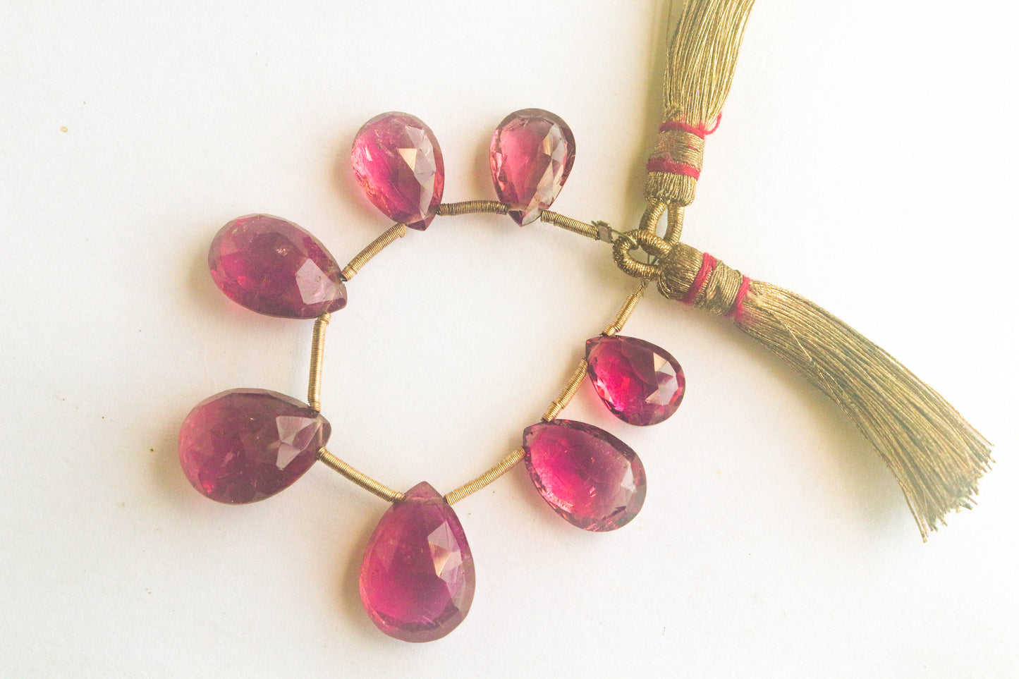 Pink Tourmaline Faceted Pear Briolette Beadsforyourjewelry