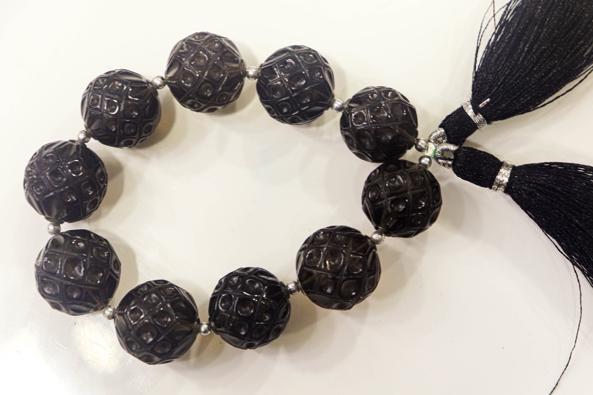 Smoky Quartz Beads Fancy Carved | 15mm | 10 Pieces Full Strand | Natural Gemstone beads for Jewelry making | Beadsforyourjewellery Beadsforyourjewelry