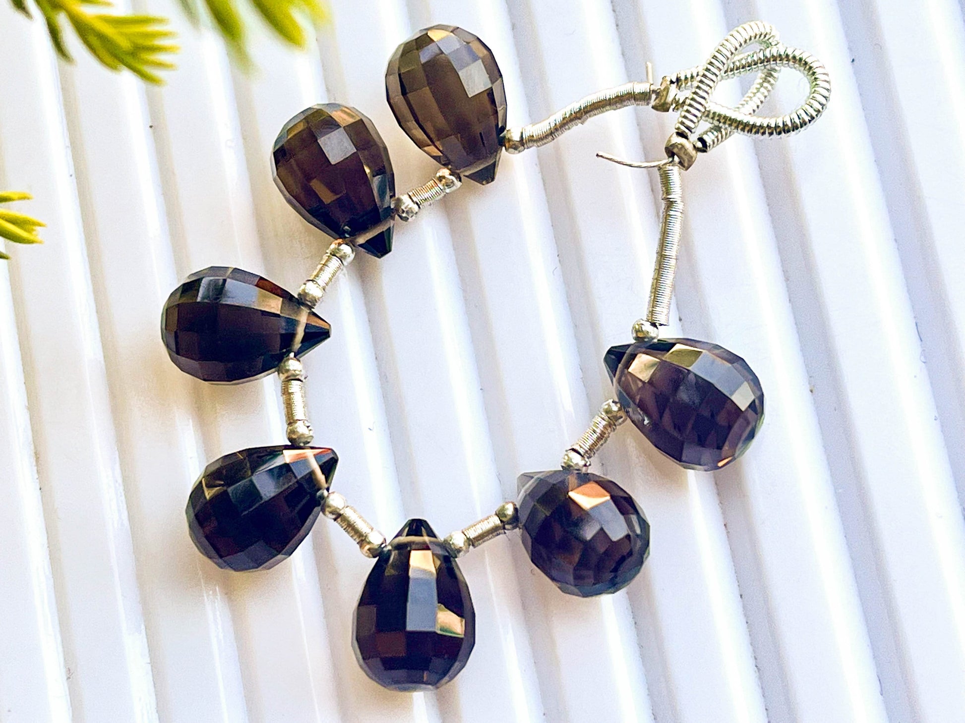 Smoky Quartz Step Cut Drops Beadsforyourjewelry