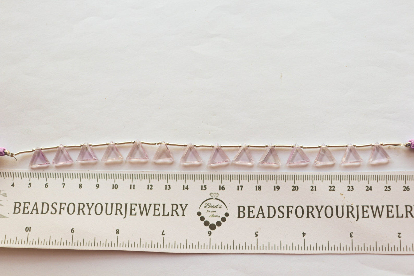 Pink Amethyst Triangle Shape Faceted Beads