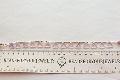 Pink Amethyst Triangle Shape Faceted Beads