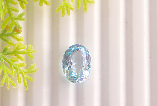 Natural Blue Topaz Oval Shape Gemstone