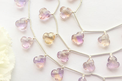 Ametrine Flower shape Faceted Beads