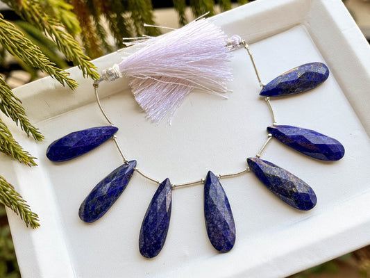 Lapis Lazuli Faceted Long Pear Briolette beads