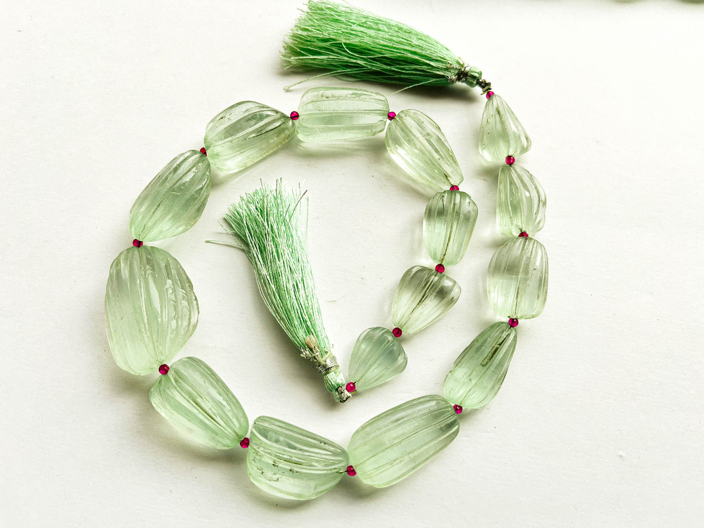 Natural Green Fluorite Uneven Shape Carved Nugget Beads, Green Fluorite carving beads, 12x18mm to 18x26mm, 14 Inch String, 15 Pieces