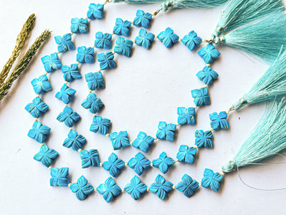 Turquoise Flower Carving Beads