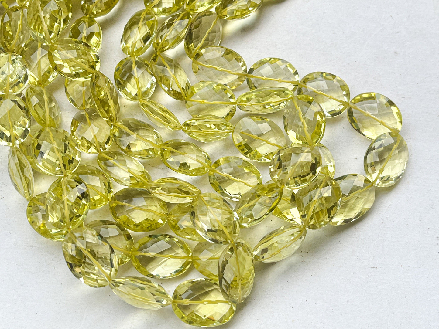 Natural Lemon Quartz  beads for Necklace making