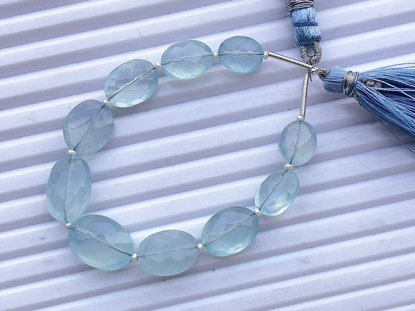 Natural Aquamarine Oval Shape faceted beads