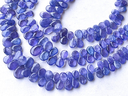 Natural Tanzanite Smooth Pear Shape Briolette Beads, Tanzanite Beads for Jewelry making, Tanzanite teardrops, Tanzanite briolette