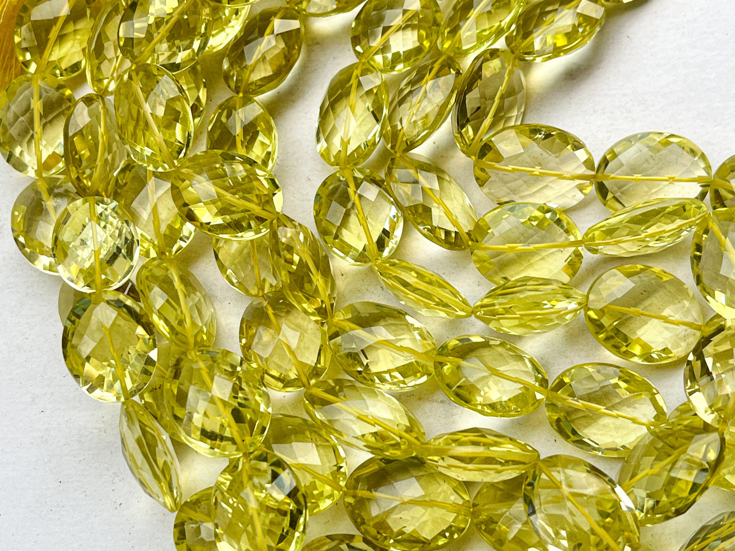 Natural Lemon Quartz  beads for Necklace making