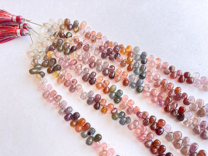 Natural Multi Spinel Smooth Drops Strand