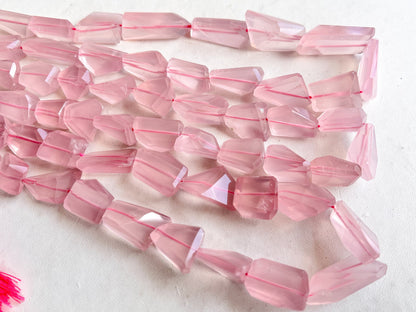 AAA Natural Rose Quartz faceted Tumble Shape Clear Quality Beads