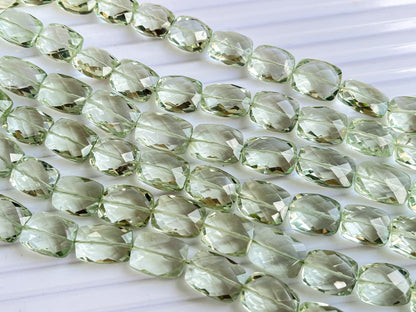 Natual Green Amethyst rectangle shape faceted beads