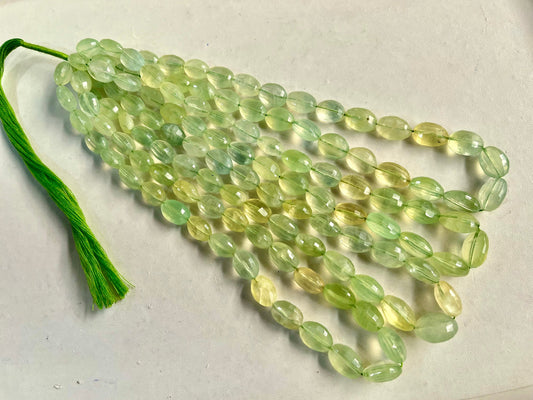 Prehnite Oval Shape Step cut Beads