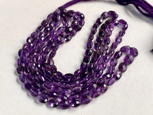 Purple Amethyst Oval Shape Step cut Beads