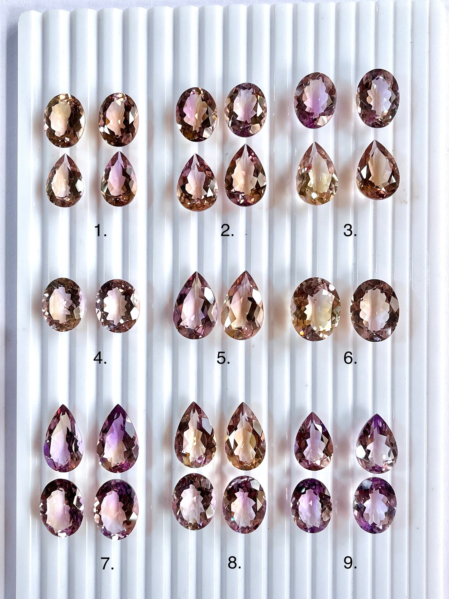 Natural Ametrine Gemstone Pair for Earrings, Rings or Pendant Making