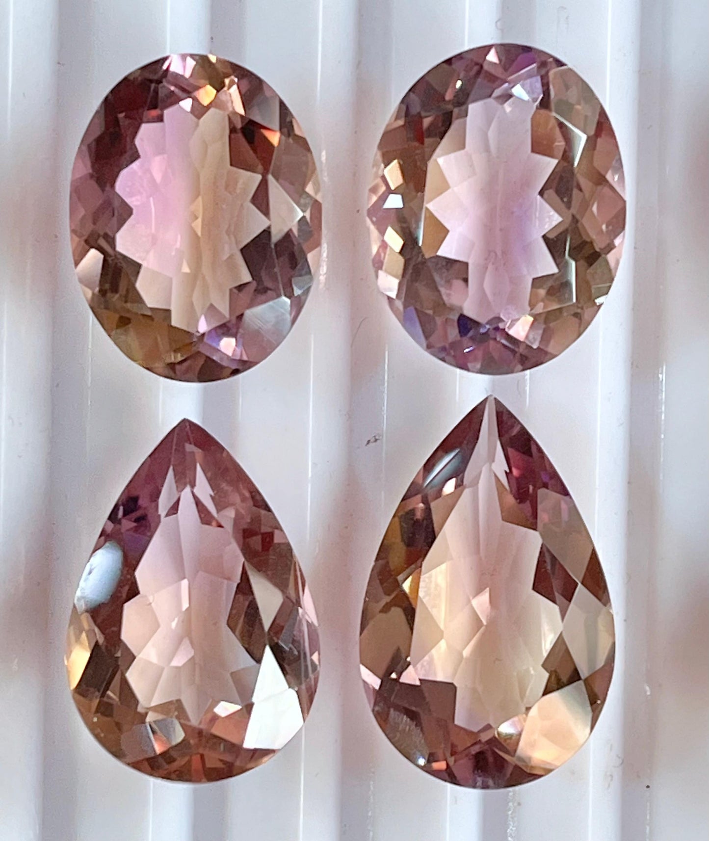 Natural Ametrine Gemstone Pair for Earrings, Rings or Pendant Making