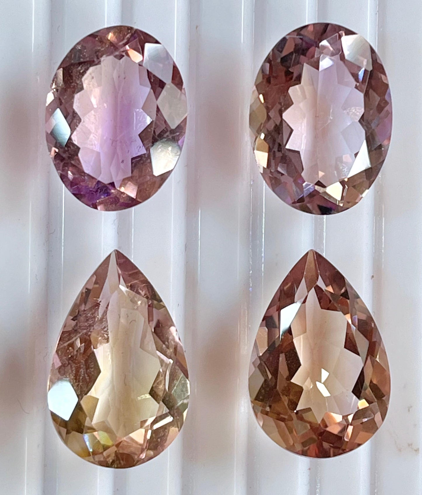 Natural Ametrine Gemstone Pair for Earrings, Rings or Pendant Making