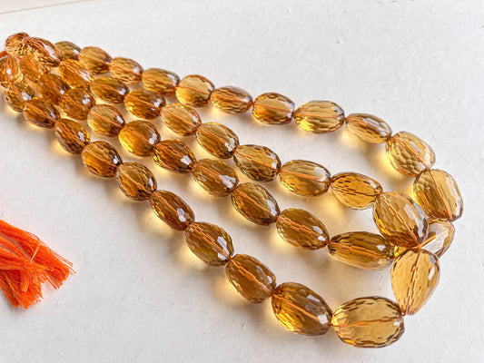 Citrine Quartz Concave cut Tumble Shape Clear Quality Beads