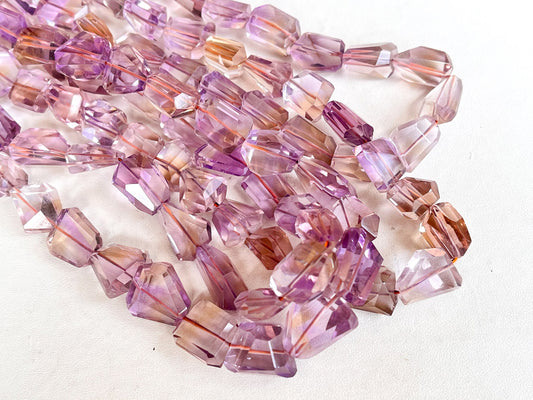 Natural Ametrine faceted Tumble Shape Clear Quality Beads