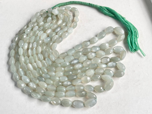 Green Moonstone Oval Shape Step cut Beads