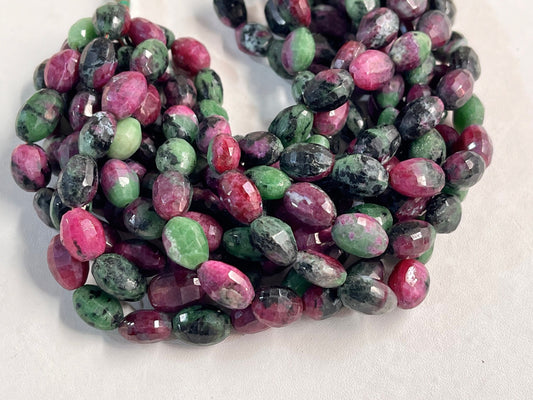 Ruby Zoisite Oval Shape Step cut Beads