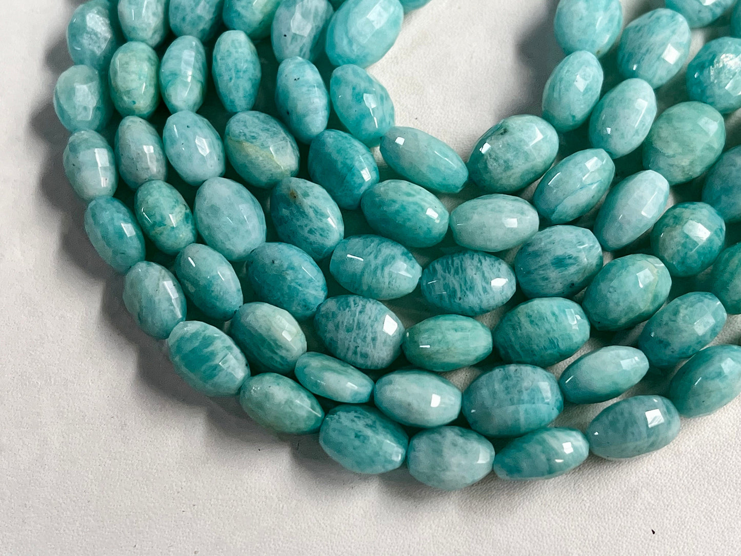 Amazonite Oval Shape Step cut Beads