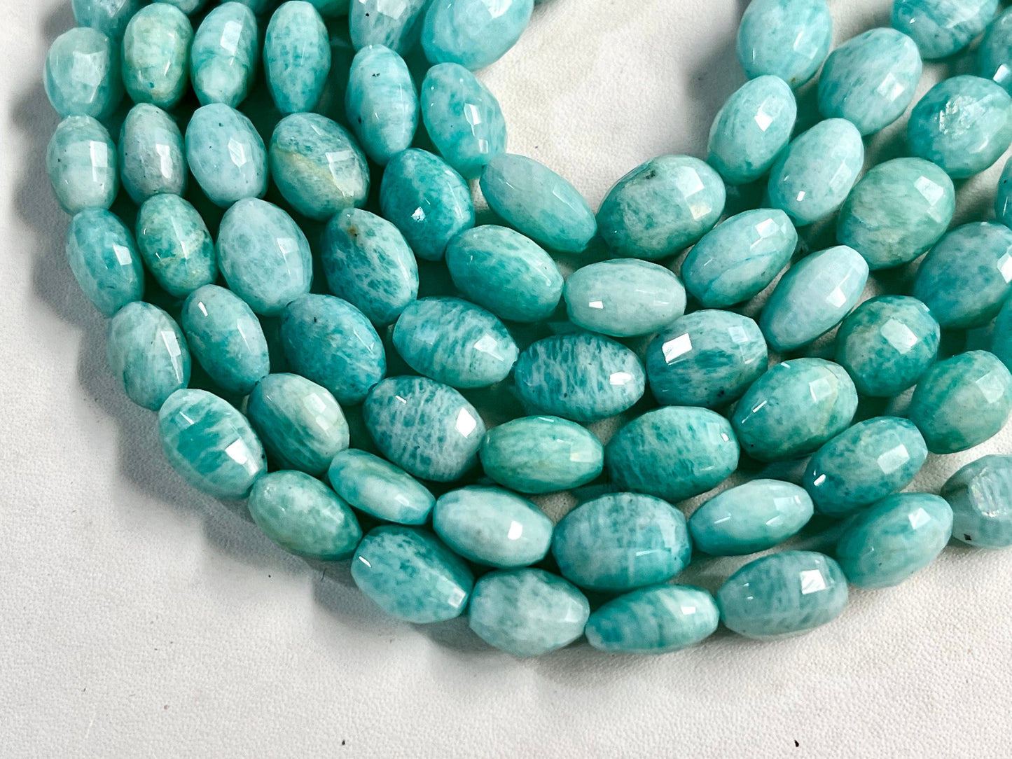 Amazonite Oval Shape Step cut Beads