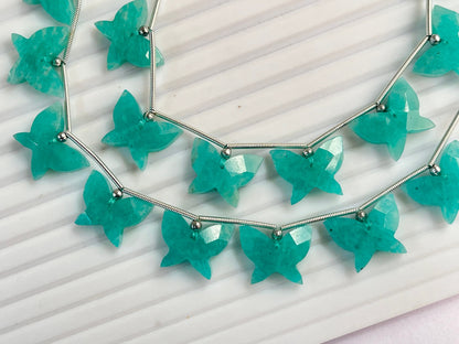 Amazonite Carved faceted butterfly shape beads