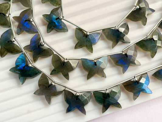 Labradorite Carved faceted butterfly shape beads