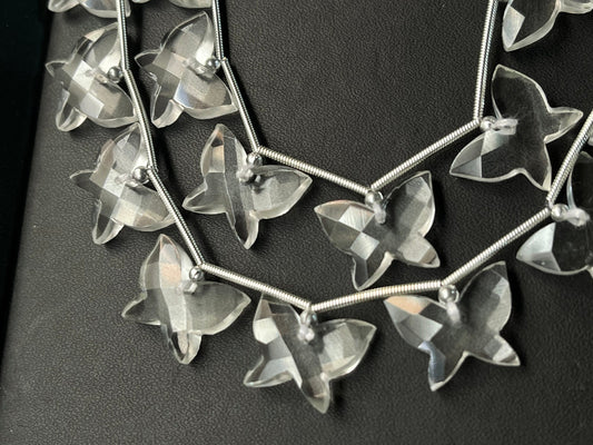 Crystal Carved faceted butterfly shape beads