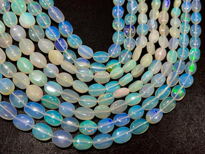 Natural Ethiopian Opal Smooth Oval Shape Beads bunch-1