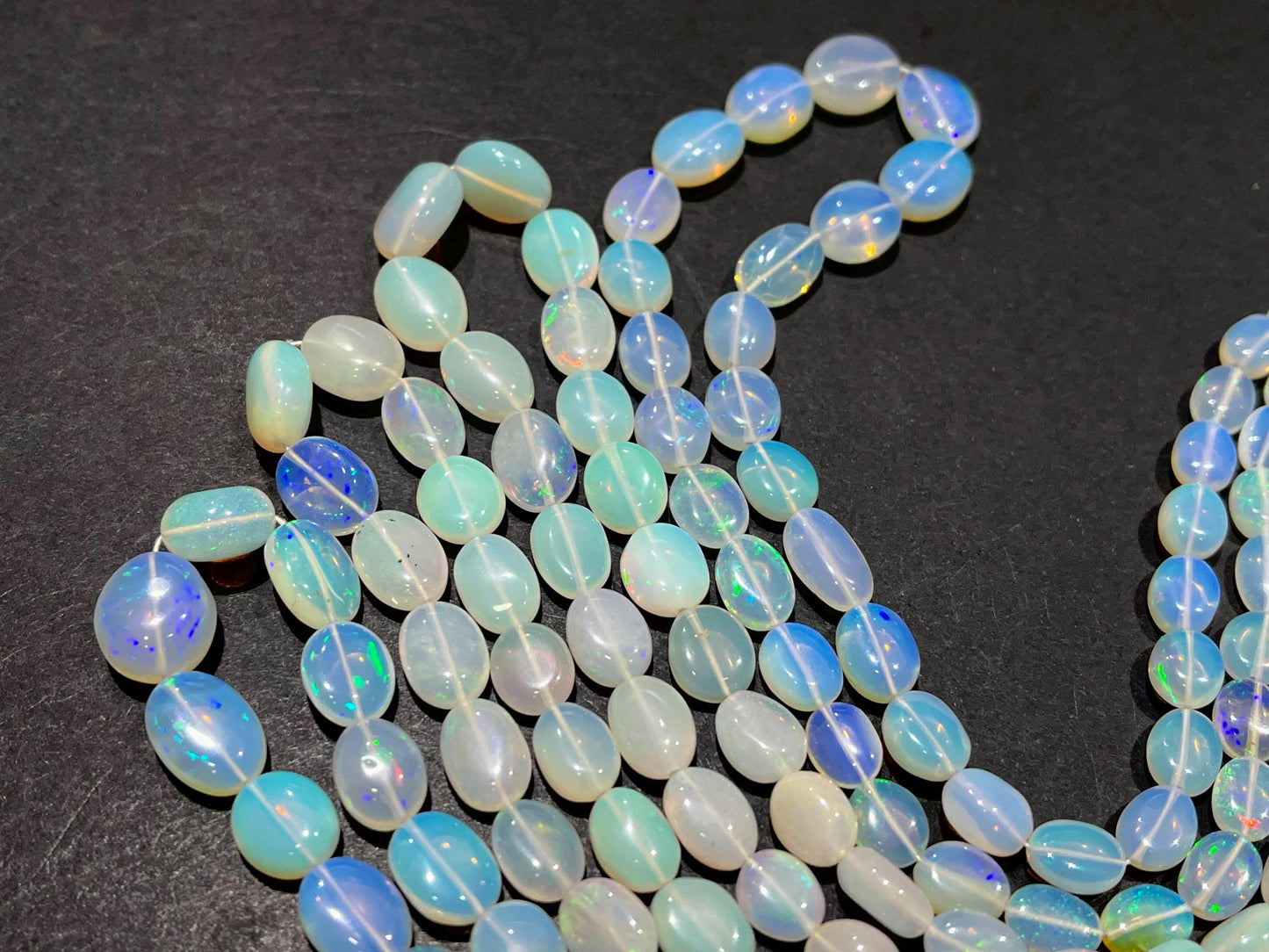 Natural Ethiopian Opal Smooth Oval Shape Beads bunch-1