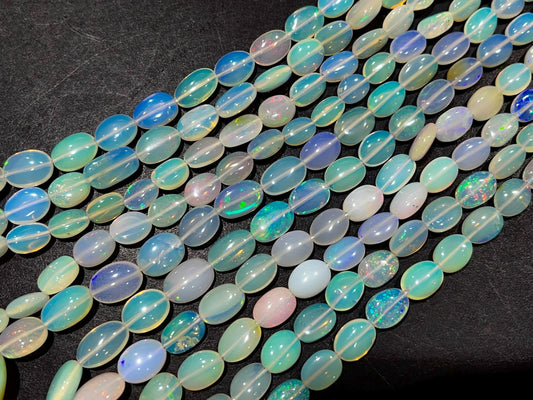 Natural Ethiopian Opal Smooth Oval Shape Beads bunch-2