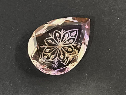 Natural Ametrine Handcarved Fantasy cut reverse carving