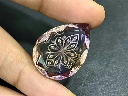 Natural Ametrine Handcarved Fantasy cut reverse carving