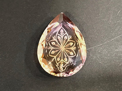 Natural Ametrine Handcarved Fantasy cut reverse carving