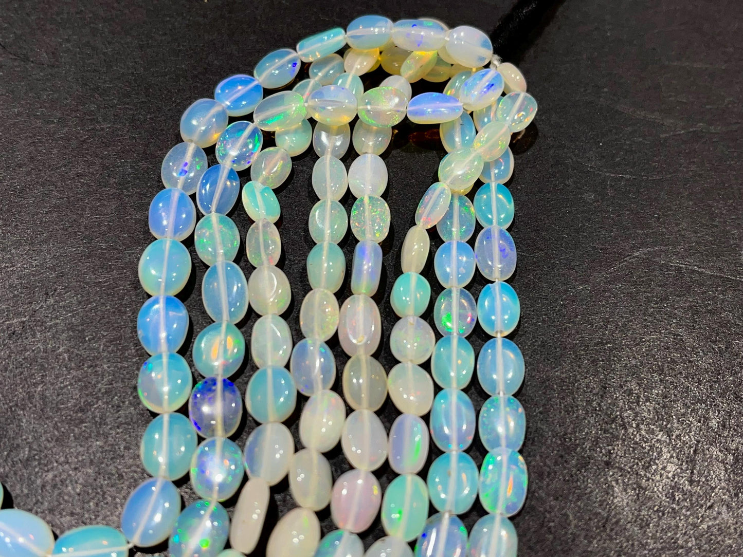 Natural Ethiopian Opal Smooth Oval Shape Beads bunch-1