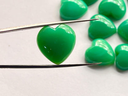 Green Chrysoprase Chalcedony Heart Shape Cabochon