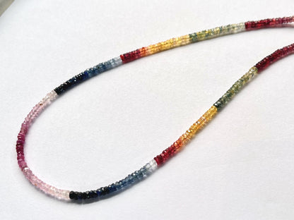 Natural Multi Sapphire faceted rondelle beads