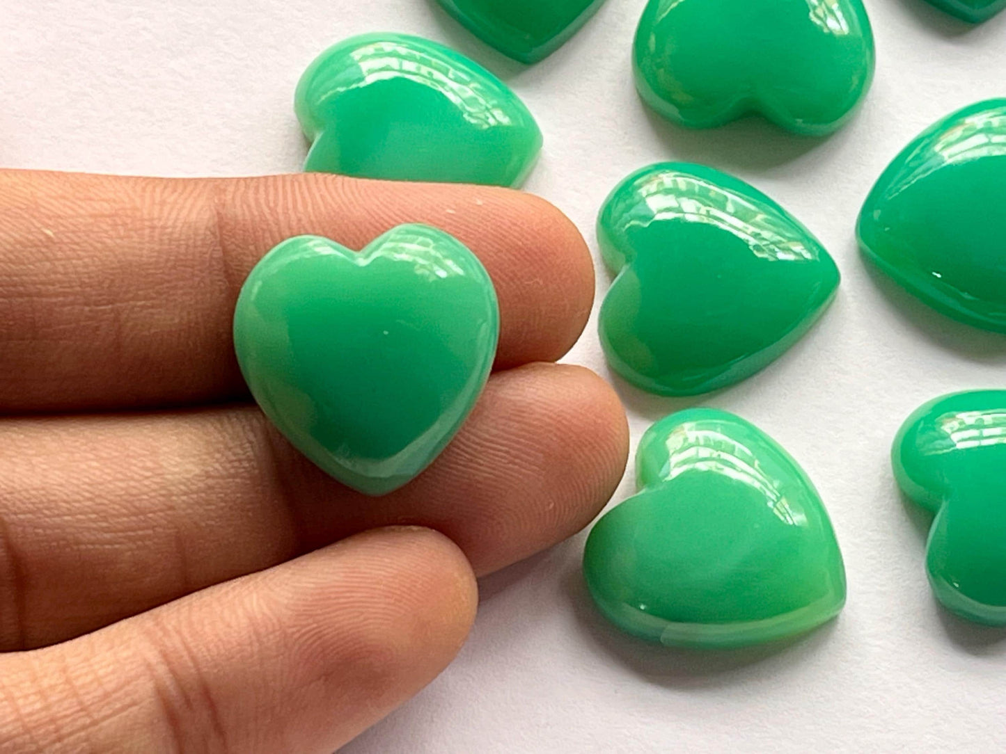 Green Chrysoprase Chalcedony Heart Shape Cabochon