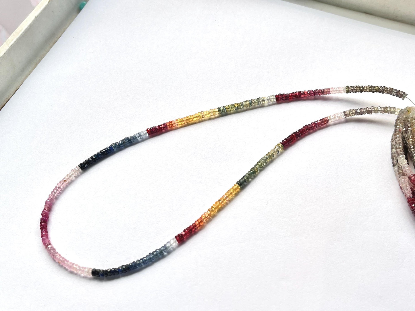 Natural Multi Sapphire faceted rondelle beads