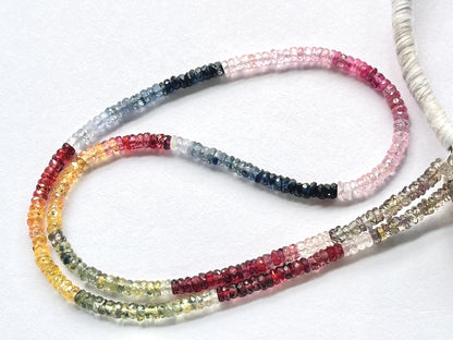 Natural Multi Sapphire faceted rondelle beads