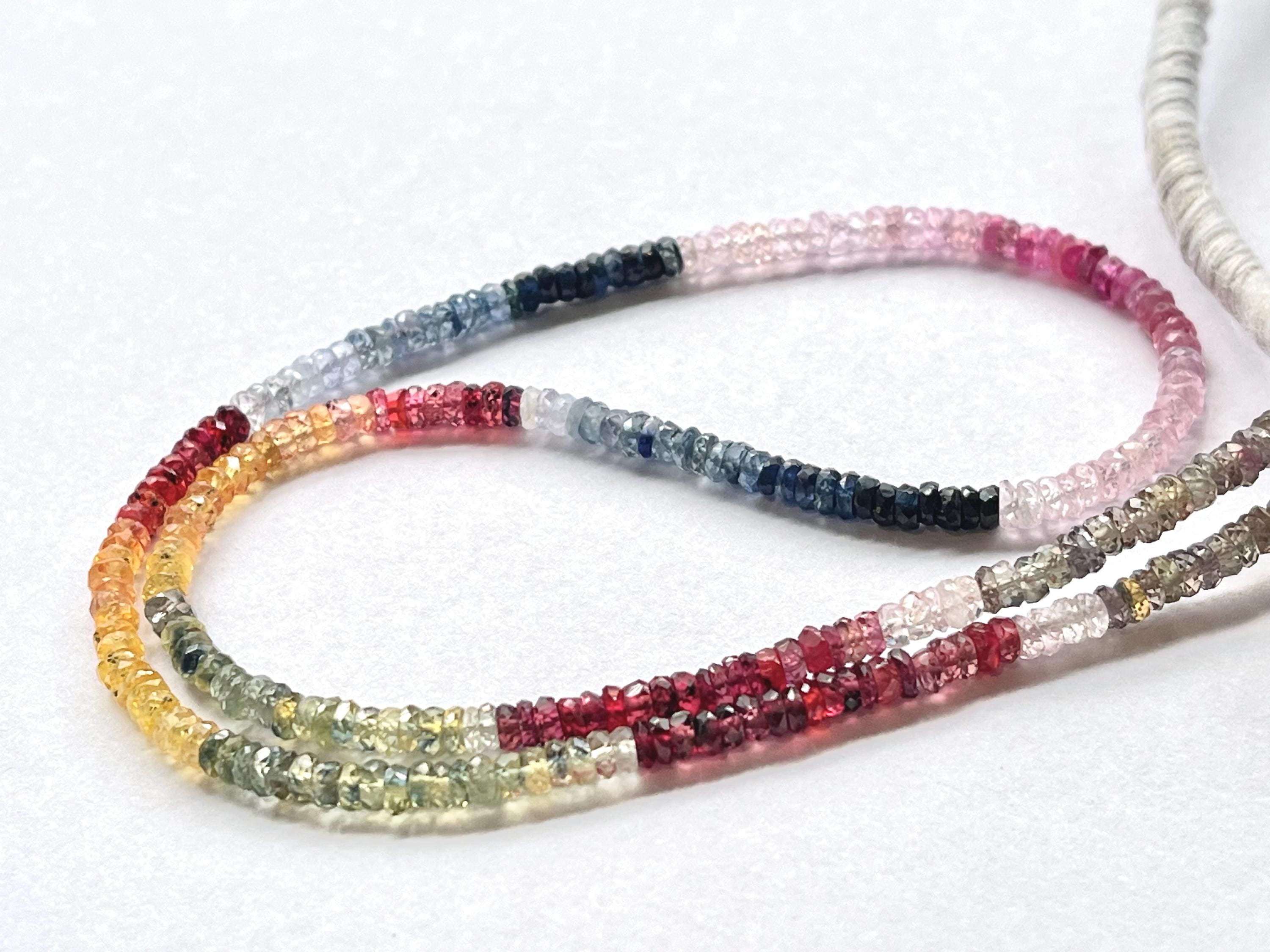 Multi Sapphire Smooth Rondelle Beads, 6.5 mm to 7.5 mm, Sapphire Jewelry Handmade Gift for Women, 8 deals Inch/ 18 Inch Strand, Price Per Strand